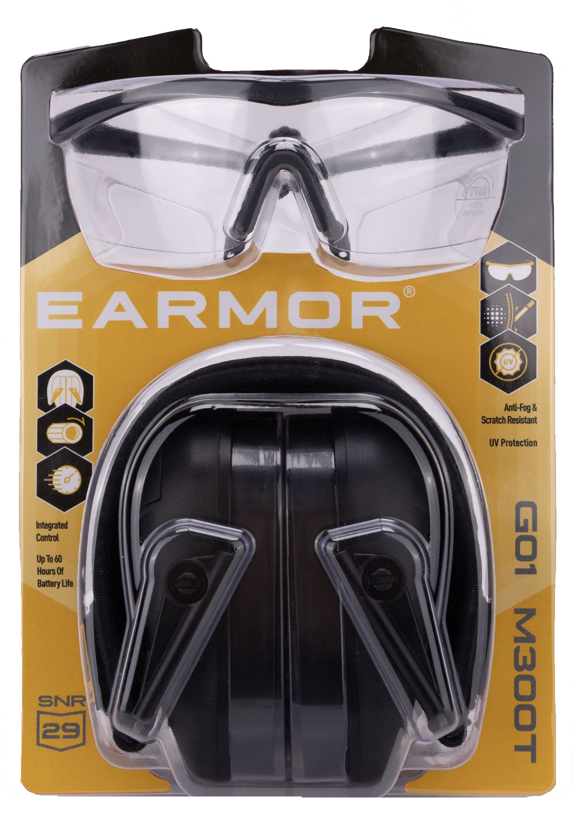 Ωτοασπίδες Ηλεκτρονικές EARMOR M300T-BK + ΓΥΑΛΙΑ G01